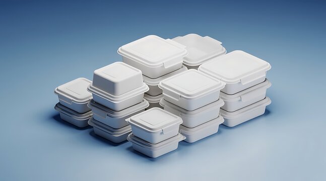 Stack of White Ceramic Crucibles for High-Temperature Laboratory Experiments.