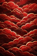 Obraz premium Vibrant red abstract cloudscape