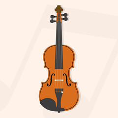 Classic wooden violin string instrument flat vector illustration © Mochamad Raihan