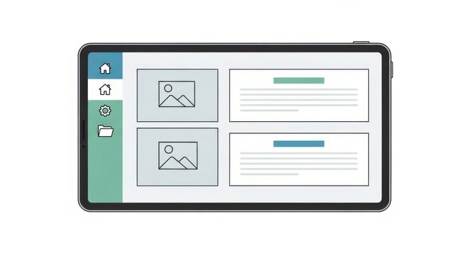 Tablet computer with modern ui design.