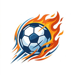 Fototapeta premium Soccer ball on fire with flames and motion blur.