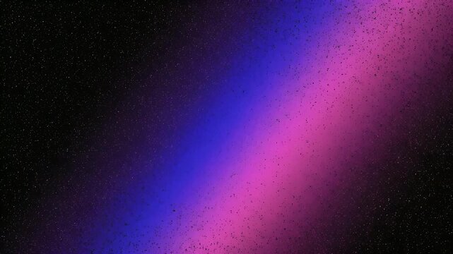 A gradient of pink to blue transitions to a starry night sky background