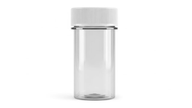 Clear plastic bottle with white cap
