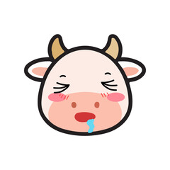 Fototapeta premium Funny Cow Cartoon Character Smiling on a Farm