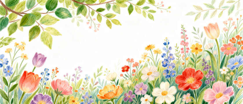 Whimsical Botanical Garden Watercolor Art