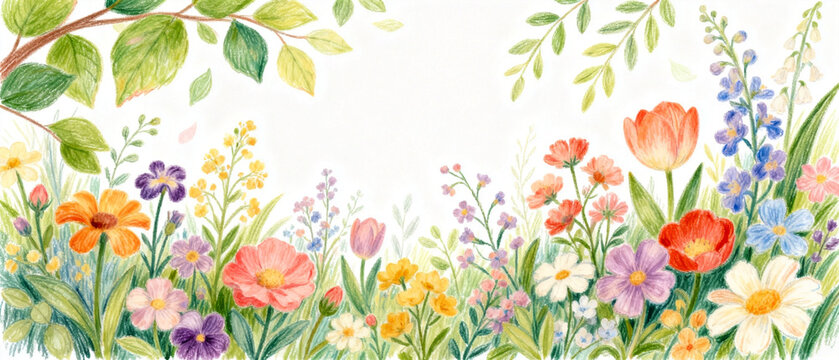 Whimsical Botanical Garden Watercolor Art