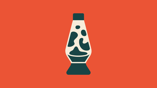Lava lamp glows with a fluid motion design centered on a solid orange background.
