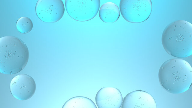 Light Blue 3D Glass Bubble Frame Background