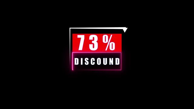 73 Percent Discount Sale Banner Animation with Price Drop Arrow