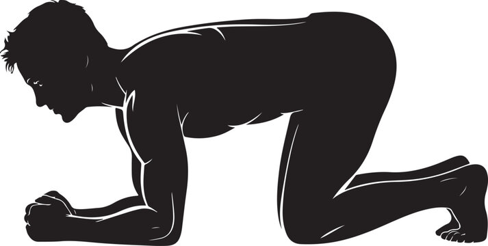 Person doing push-up exercise in workout pose