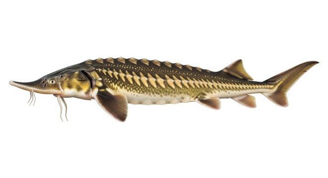 Sturgeon fish isolated on white background