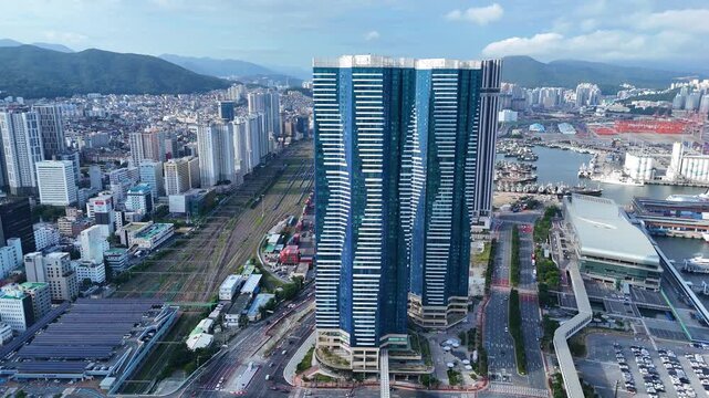 Hyeopseong marina g7 tower in busan aerial view