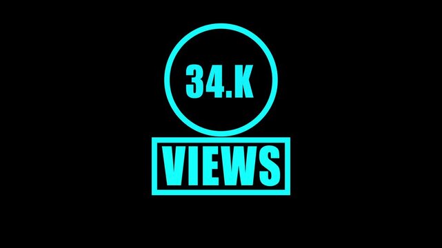 34. k views, views counter, video views, view count, social media metrics, audience statistics, digital counter, engagement, analytics, views display