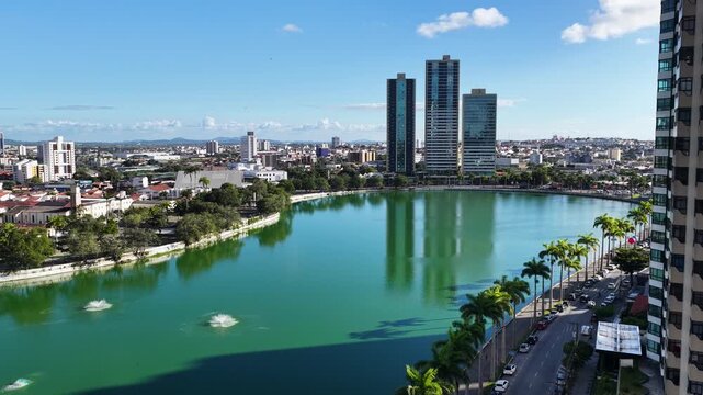 Campina Grande Skyline In Campina Grande In Paraiba Brazil. Nature Park Scenery. Highrise Buildings. Campina Grande Skyline In Paraiba Brazil. Downtown District. Beautiful Cityscape. 