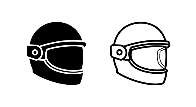 Full face motorcycle helmet protective gear icon pair with motorcycle, transport