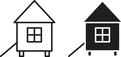 Chicken coop icon for web. Thin outline icons pack. Vector illustration © apon