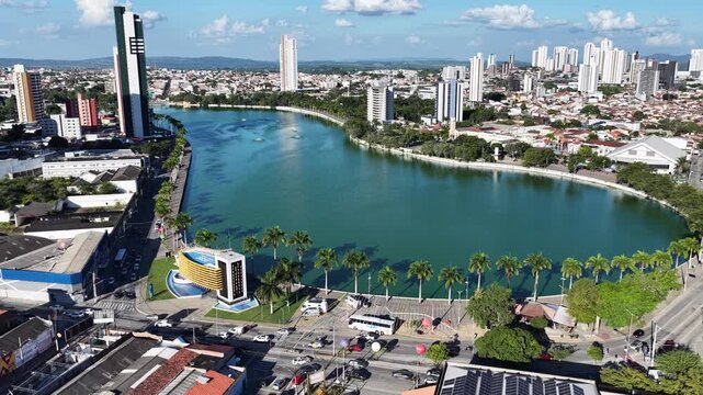 Campina Grande Skyline In Campina Grande In Paraiba Brazil. Nature Park Scenery. Highrise Buildings. Campina Grande Skyline In Paraiba Brazil. Downtown District. Beautiful Cityscape. 
