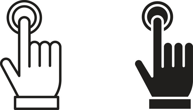 Finger control icon for web. Thin outline icons pack. Vector illustration