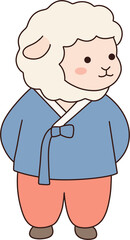 Fototapeta premium Sheep in Hanbok