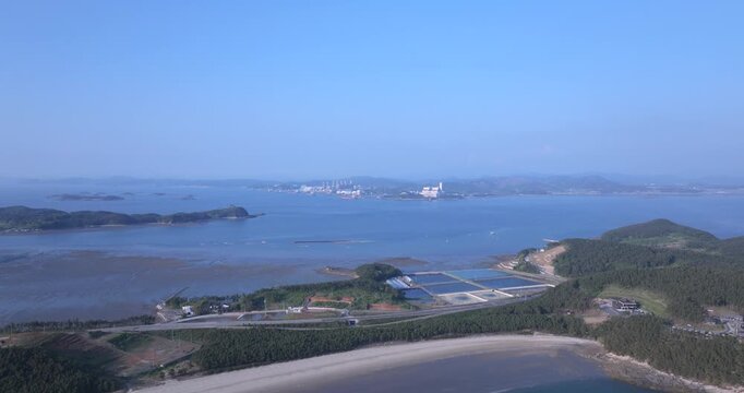 Aerial View of Wonsando Wonsan Beach on Korea&rsquo;s West Coast