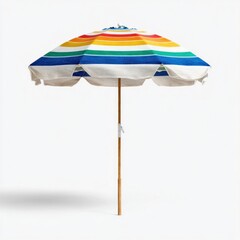 Obraz premium Colorful striped beach umbrella