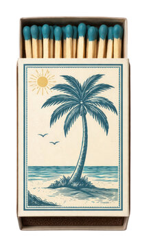 PNG Tropical-themed matchbox design
