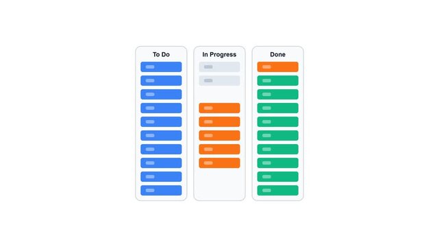 Agile Kanban Board Workflow Animation with Task Movement