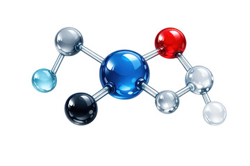 Obraz premium Glossy molecular model with colored spheres