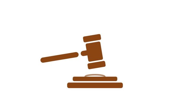 Striking Wooden Judge Gavel Animation for Legal and Justice Concepts