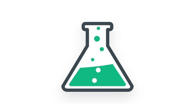 Bubbling Green Laboratory Flask Chemistry Experiment Animation