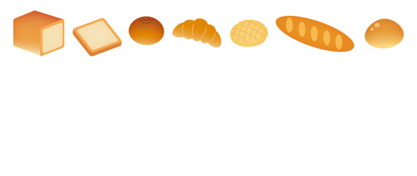 パンのイラスト背景素材|デコレーション向け素材/Bread illustration background material