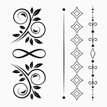Elegant vintage flourish border divider ornament.