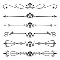 Set of elegant black swirl divider line accents. © Mst. Akhi  Khatun