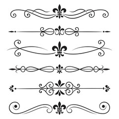 Vintage decorative dividers with fleur de lis symbols. © Mst. Akhi  Khatun