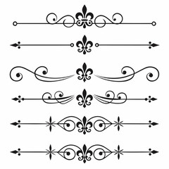 Ornate dividers set with fleur de lis design elements. © Mst. Akhi  Khatun