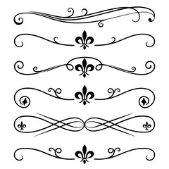Elegant calligraphic dividers and fleur de lis motifs. © Mst. Akhi  Khatun