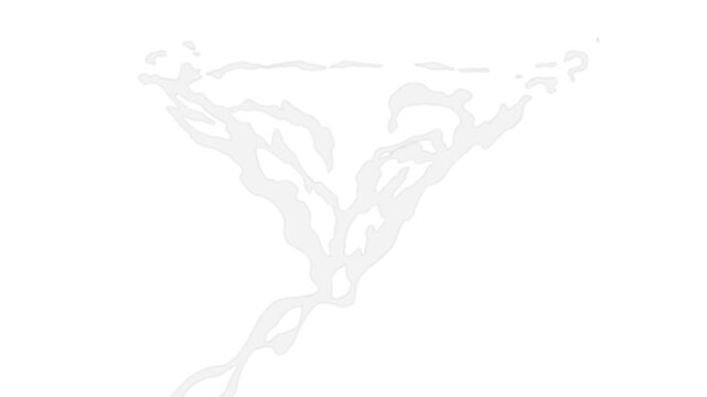 Stylized, flat gray vector illustration of wispy, swirling smoke with flowing shapes
