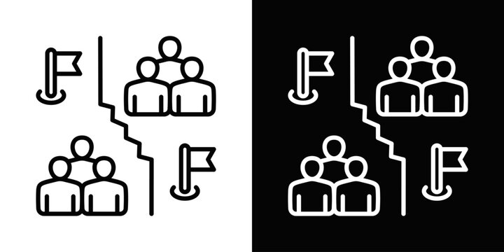 Political Division Icon White And Black Background Style