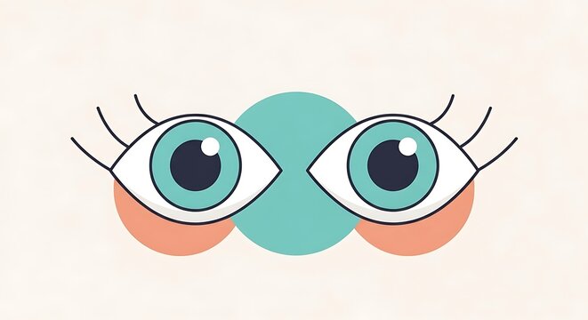 Abstract vector illustration of human eyes with colorful iris patterns.