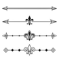 Collection of fleur de lis arrow divider shapes. © mo