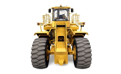 Obraz premium Yellow Forklift Wheel Loader Isolated