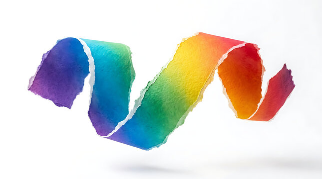 rainbow colored paper strips flying in air