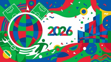 Fototapeta premium colorful vector background world cup 2026 
