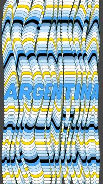 Animaci&oacute;n Tipogr&aacute;fica Vertical de Argentina 9x16 Texto Rounded en Onda con Clones de Aliento de la Hinchada sobre Pantalla Verde para Redes Sociales