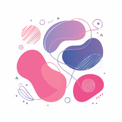Fototapeta premium Abstract Fluid Shapes with Gradient Colors and Geometric Elements