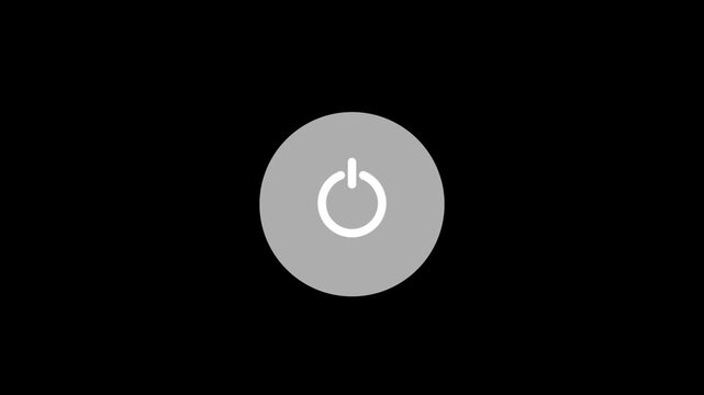 Animated **Power Button Turn On and Off** Green UI Icon **Alpha Channel** Loop 4K