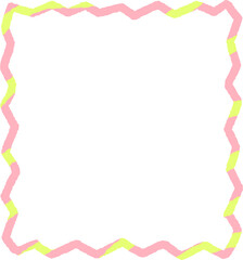 Fototapeta premium Hand Drawn Wavy Blank Frame with Copy Space Decorative Border Illustration