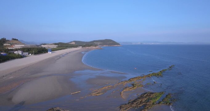 Aerial View of Wonsando Wonsan Beach on Korea&rsquo;s West Coast