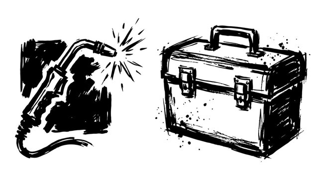 Welding Torch and Toolbox Sketch