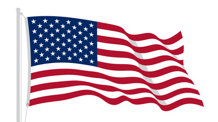 Fototapeta premium American flag, United States flag, patriotic symbol, national emblem isolated on White Background